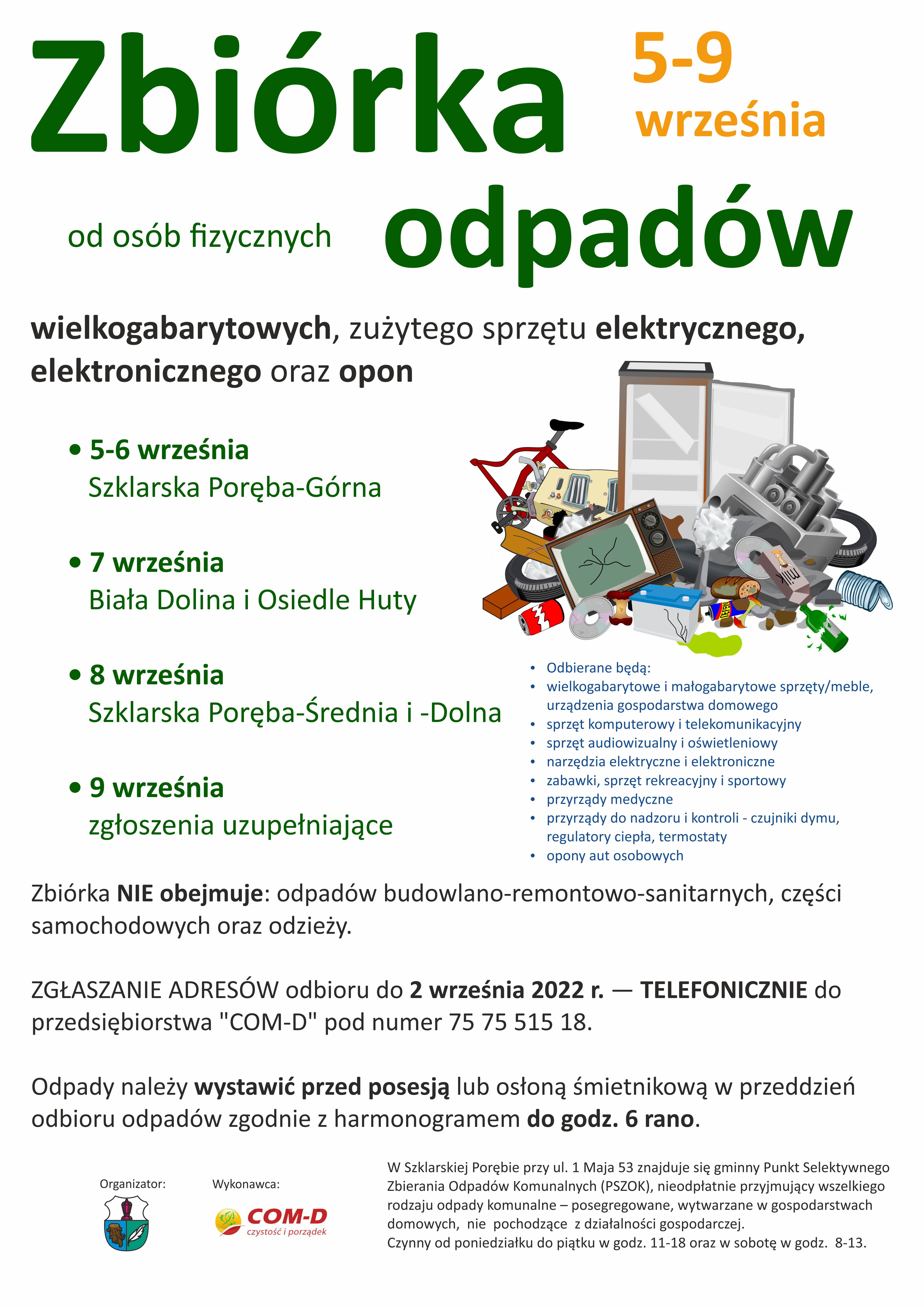 Zbiórka odpadów wielkogabarytowych 5-9 września '22