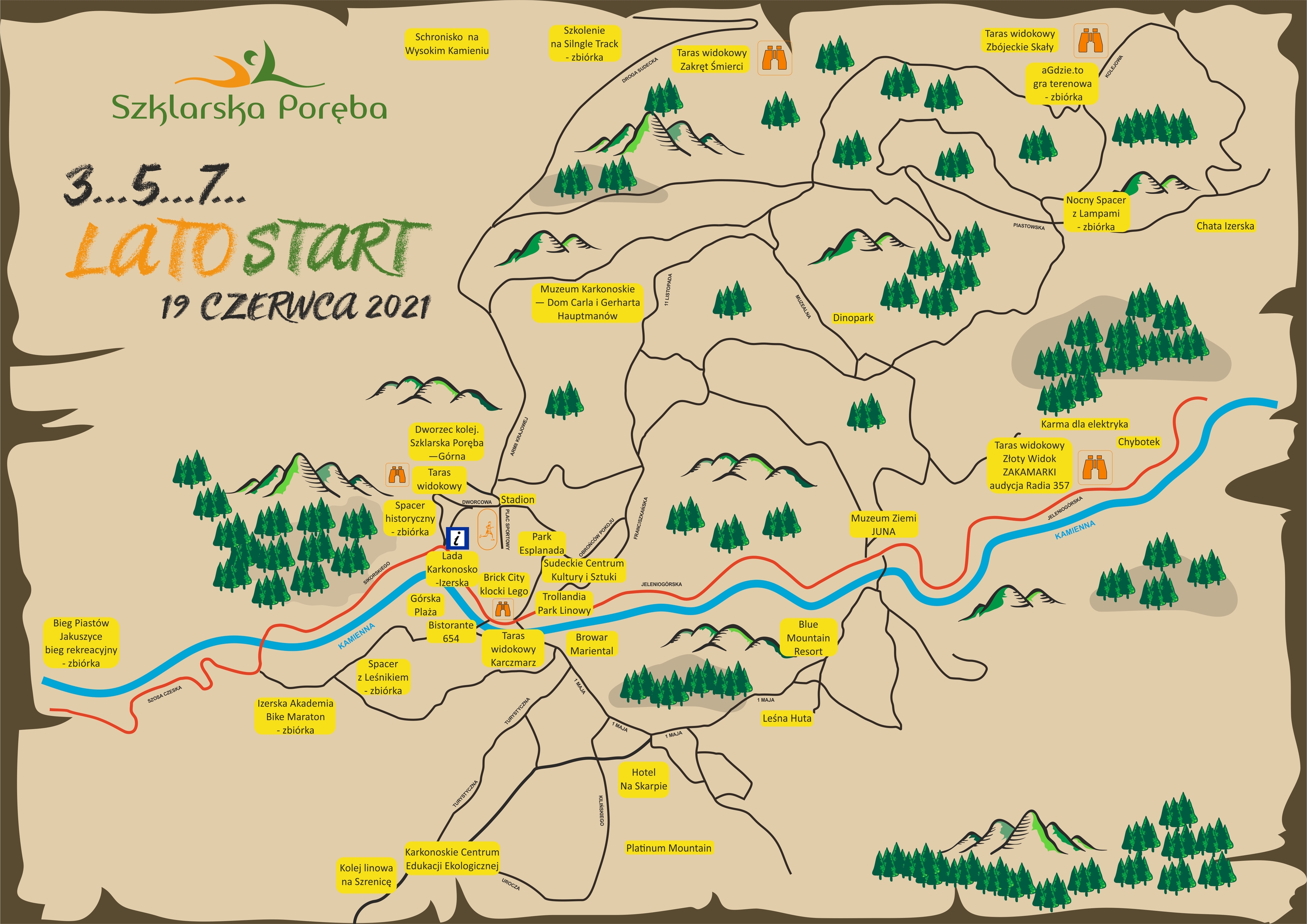 357 LATO START - mapa atrakcji