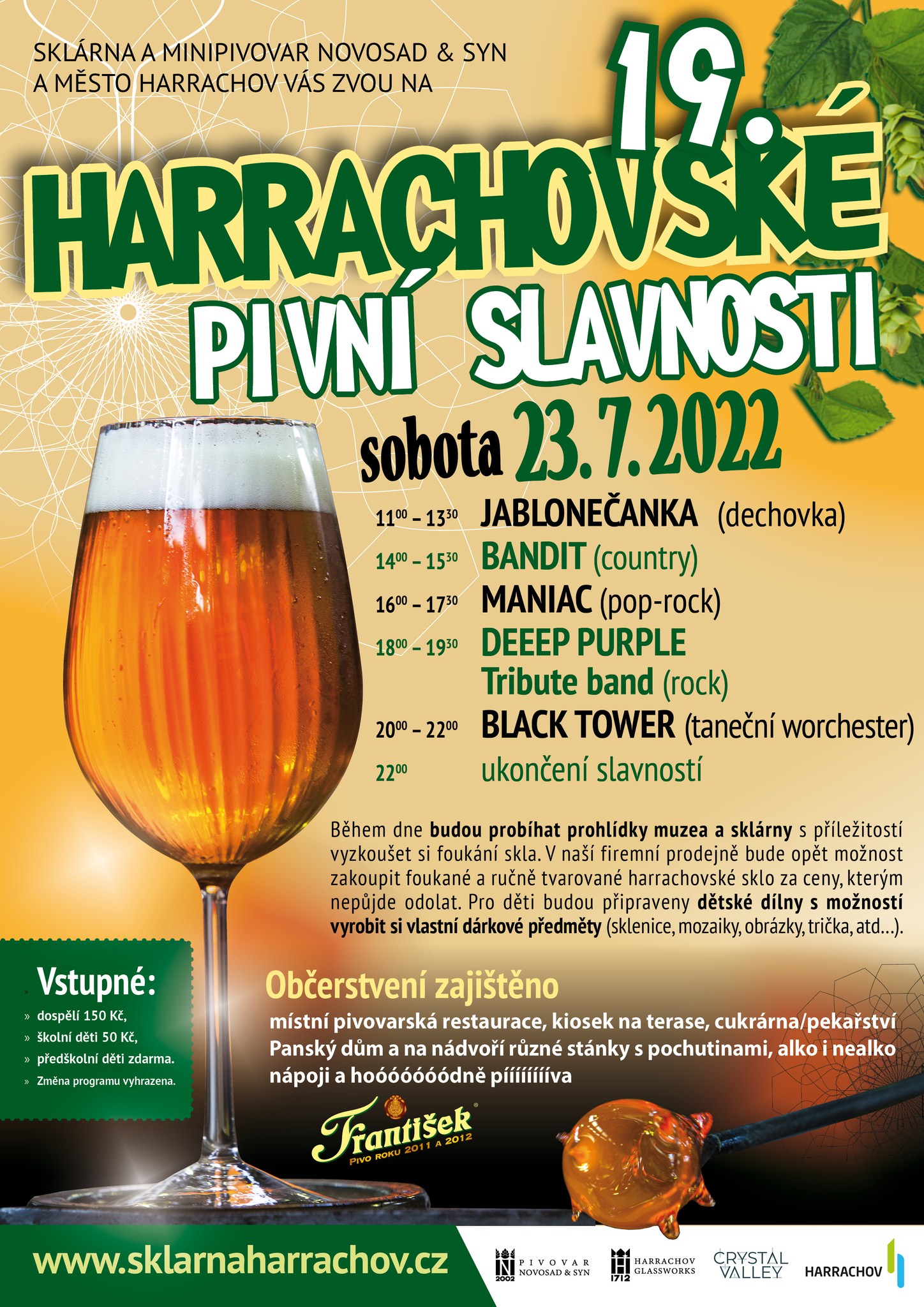 Święto Piwa i Szkła w harrachovskiej hucie 23 lipca 2022 roku